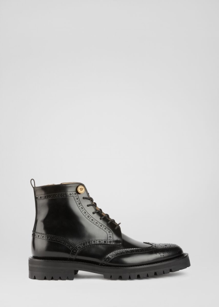 Cizme Versace Versace Lace Up Piele Brogue Barbati | DFMNJIZ-96